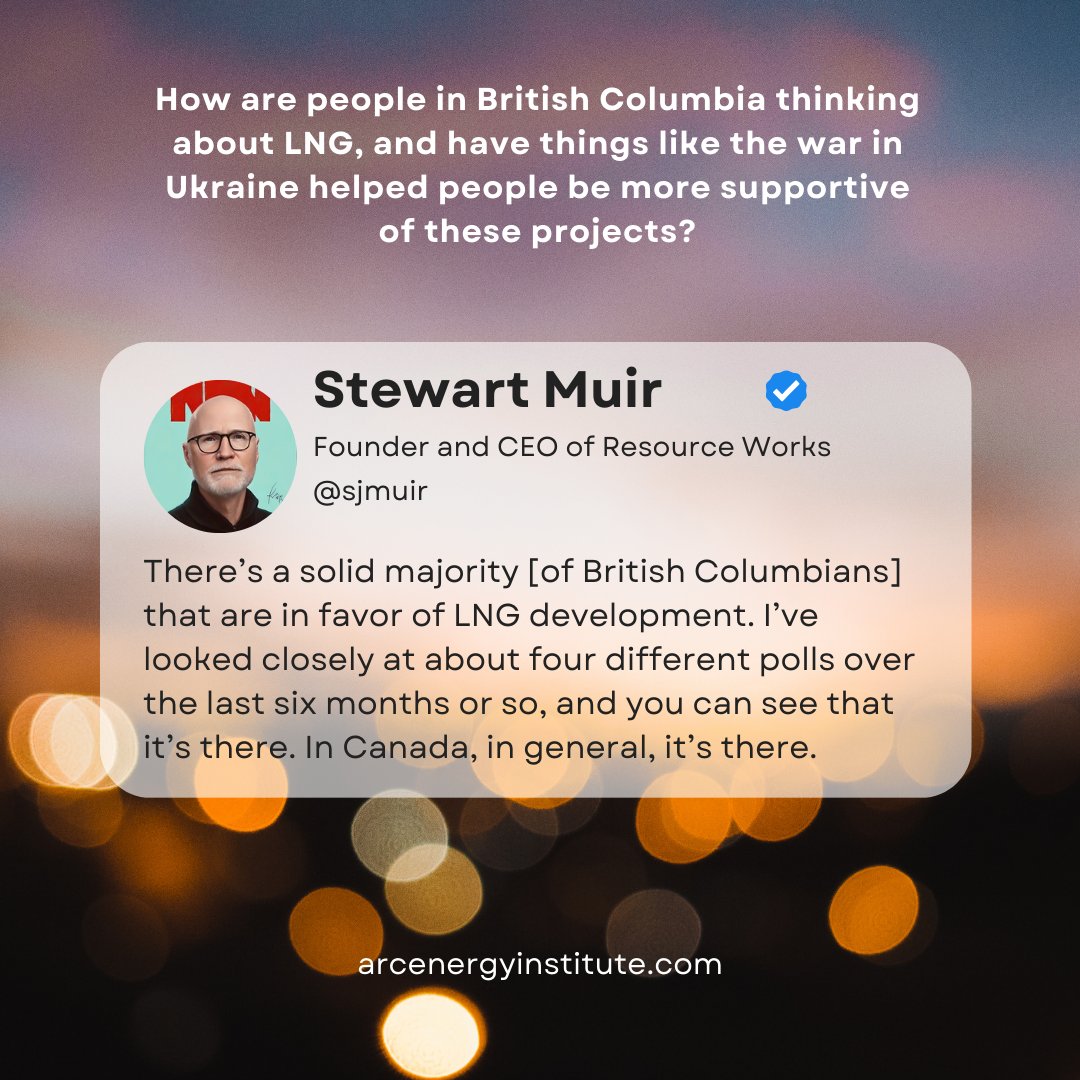 RT: @arcenergyinst: #ARCEnergyIdeas podcast guest, @sjmuir from @Resource_Works talks about #LNG and how a solid majority of British Columbians support it:  ow.ly/SSeL50Ns7ct #bcpoli #cdnpoli #fnpoli #LNGinBC