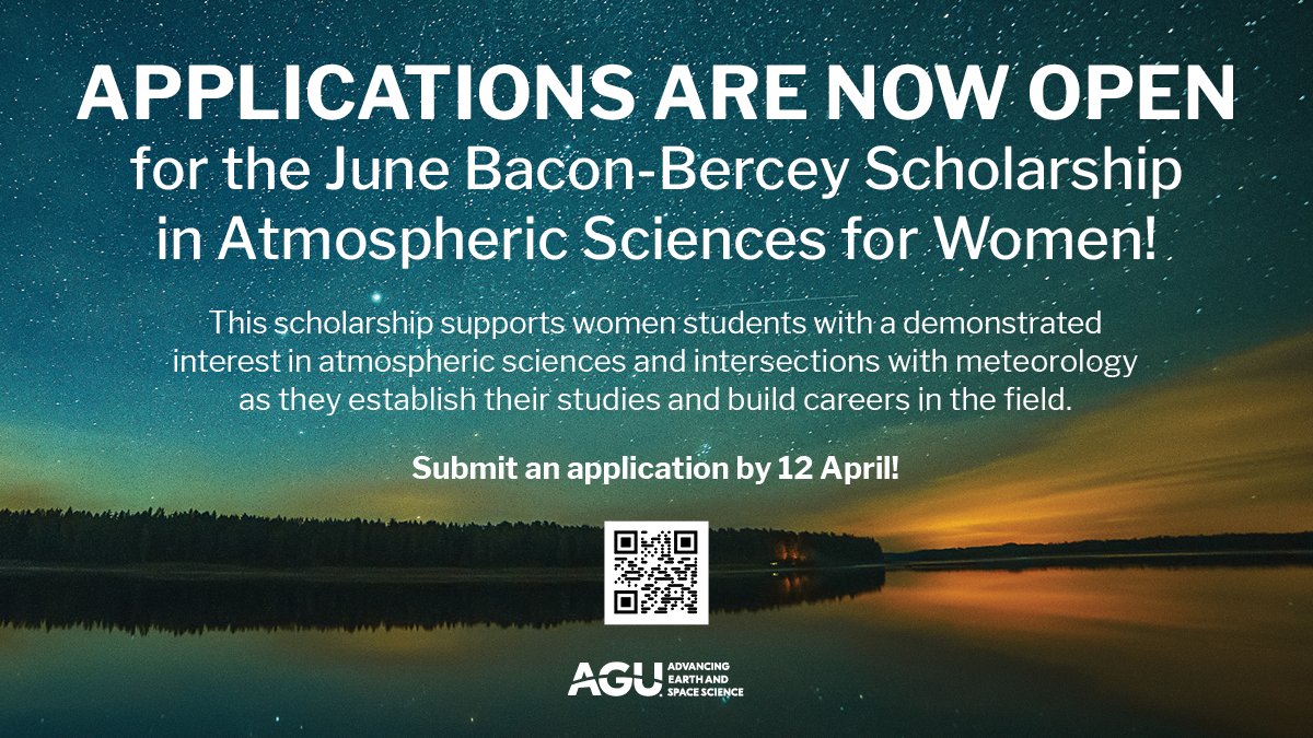 Apply for the June Bacon-Bercey Scholarship in Atmospheric Sciences for Women! Learn more and submit your application by 12 April here: fal.cn/3wUUy