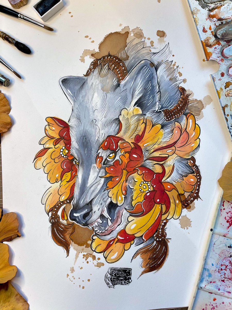 Hi #VisibleWomen ! 

I’m Rubis Firenos, Traditional Illustrator &amp; Tattoo Artist -I love Fantasy/Onirism/Animals &amp; I paint with coffee and watercolors.
Cheers from France, where I work at my private Tattoo atelier.

🐉 Instagram : @rubisfirenos 
🦊TikTok : @rubisfirenos.illutattoo