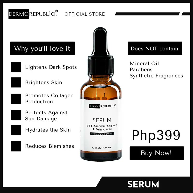 affiliateMel's tweet photo. New Dermorepubliq 15% Vitamin C + E + Ferulic Acid Brightening Serum - 30 mL
Only ₱399.00!
here's the link: https://t.co/E6HubwAsQX https://t.co/lNSe25huPe