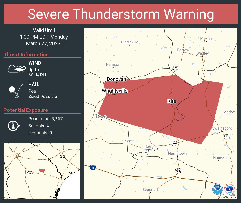 NWS Atlanta on Twitter "Severe Thunderstorm Warning continues for