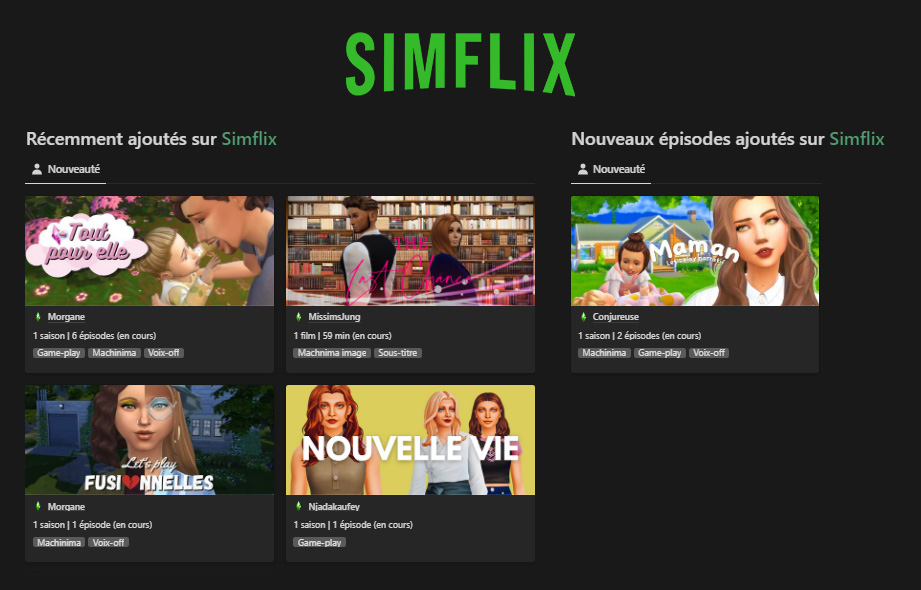 SmileHolicArt's tweet photo. La semaine commence bien avec déjà pas mal de nouveautés ! Plusieurs séries (@MomoPerez7 @njadakaufey ) et un film font leur apparition sur Simflix, ainsi qu'un nouvel épisode (@conjureuse )
Bon visionnage ! #sims4 #simflix #simflixFR
Lien de Simflix : https://t.co/Mq1eghuAmt https://t.co/kcUatINO6H