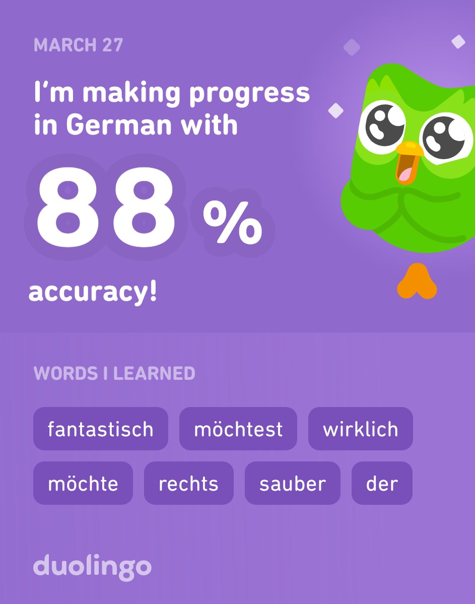 amiine_dm's tweet photo. I’m learning German on Duolingo! It’s free, fun, and effective. https://t.co/nhvuwKwXsG
