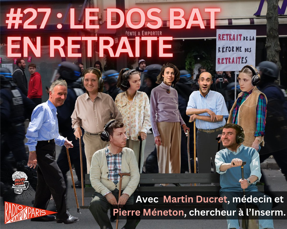 #ReformeDesRetraites 🪧
Comment définir un travail pénible ? Pourquoi ce sont les travailleur.euse.s les plus précaires les plus touché.e.s ?

Retrouvez l'épisode 27 de l'#HHS sur @campusparis 📻 avec le médecin Martin Ducret et Pierre Méneton de l'<a href="/Inserm/">Inserm</a>
radiocampusparis.org/27-le-dos-bat-…