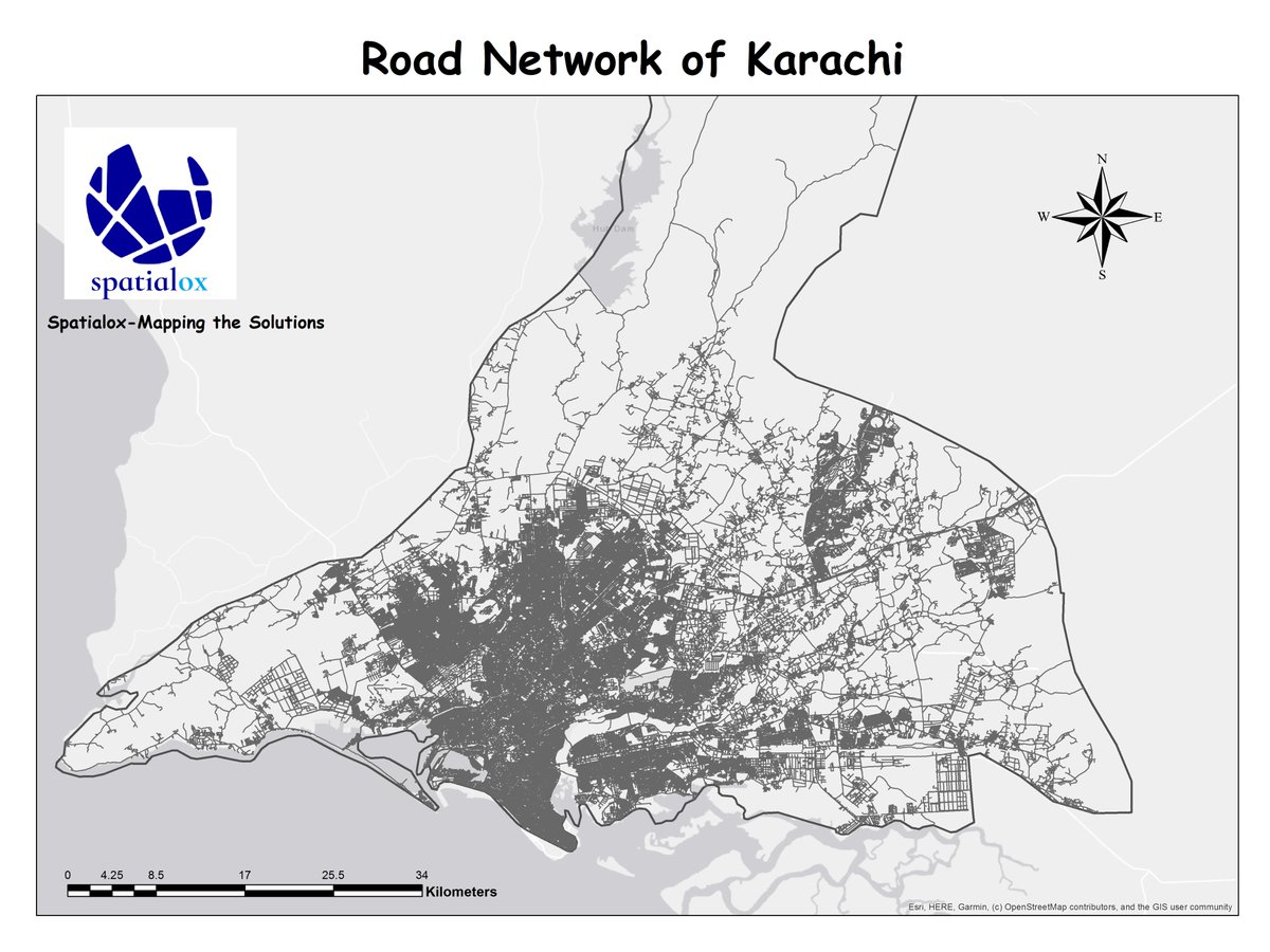 spatialox's tweet image. Road Network of Karachi

#gismapping #gisanalyst #gisapplication #gissystems #esri #esripartner #surveying #mapping #geographicinformationsystems #spatial #realestate #pakistan