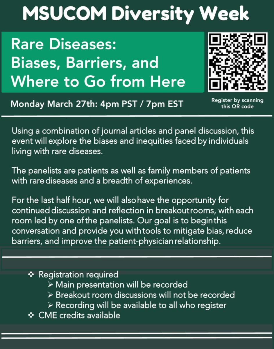 DaolikeDowJones's tweet photo. Hosting this CME available event tonight at 7pm EST! I would even say... this is a rare opportunity 😉
#raredisease #rarediseases #bias #intersectionality #cme https://t.co/ytAhGaE5rr