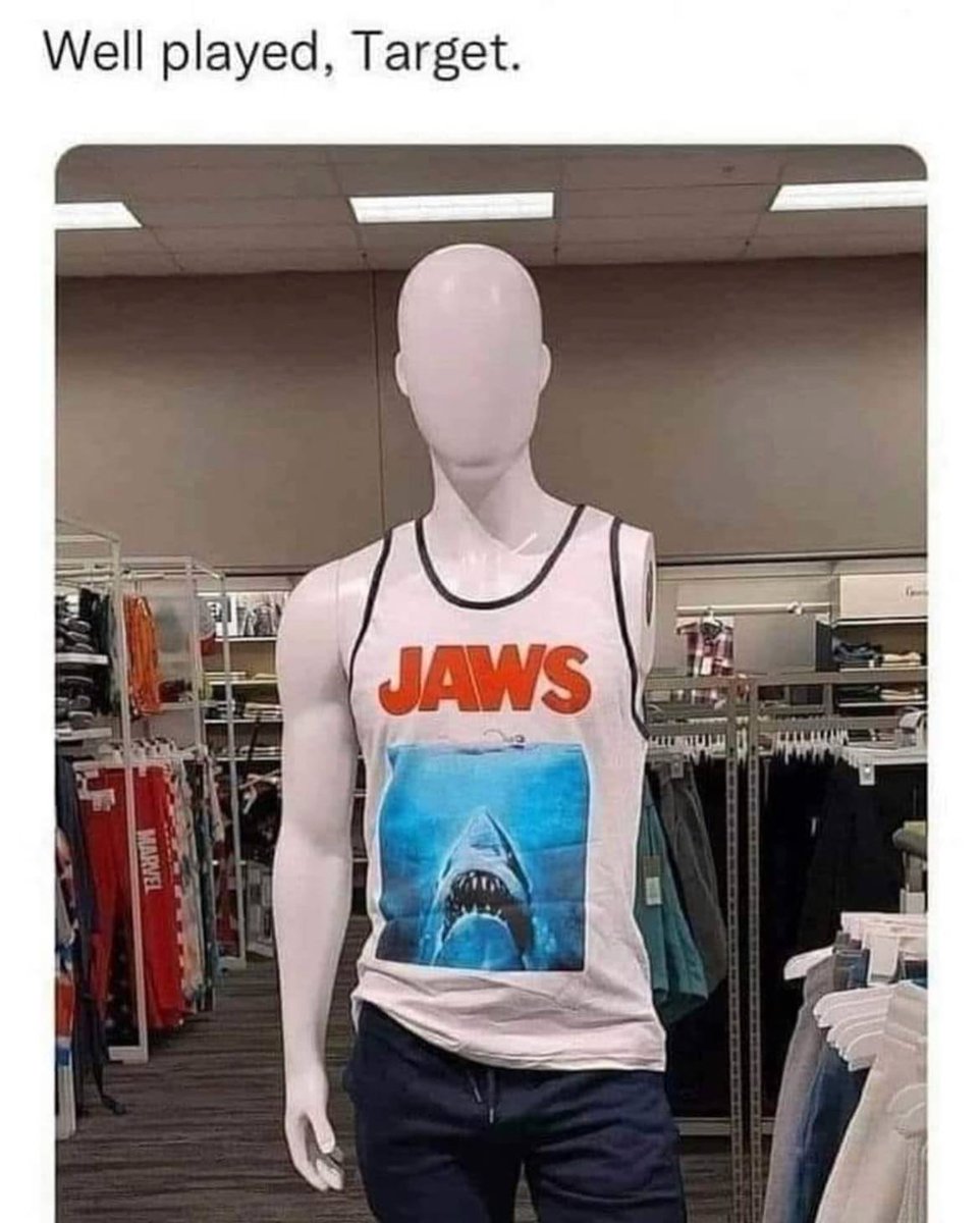 ECrowens's tweet image. #jaws #shark #onearm #mannequin #target #shopping #shoppingdisplay #store #storedisplay