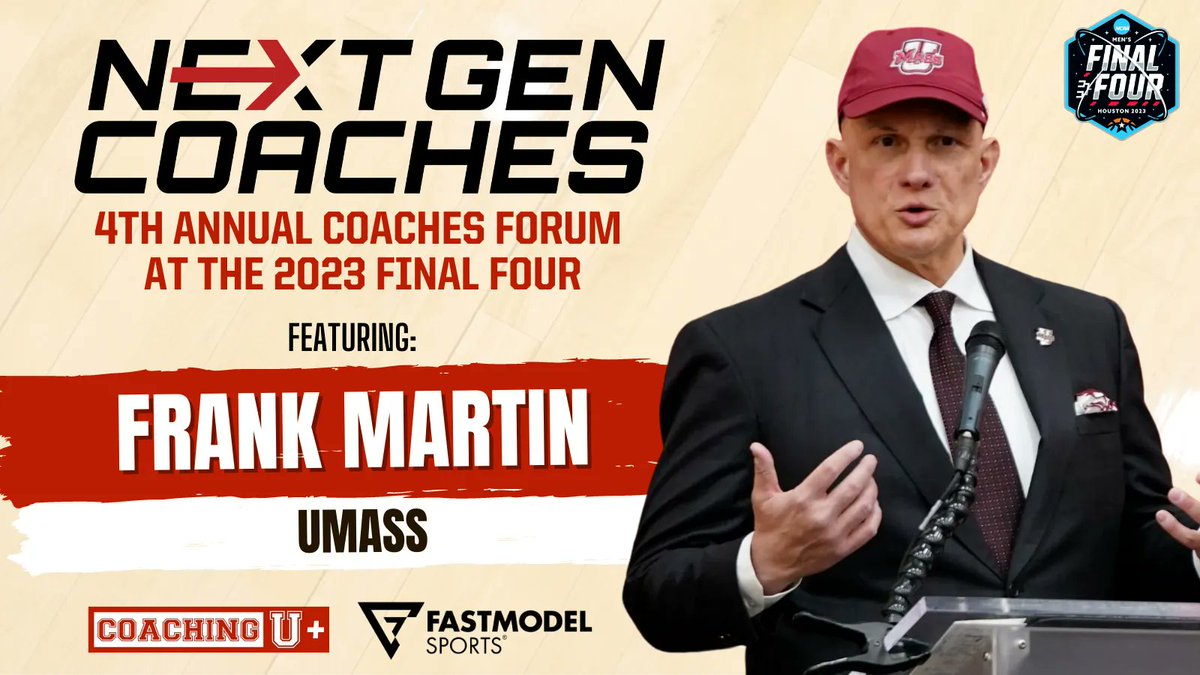 🚨Join us for the 2023 NextGen Coaches Forum featuring UMASS Head Coach <a href="/coachFMartin/">Frank Martin</a>

🗓️: Sat, April 1st
⏰: 12:30 PM
📍: George R. Brown Convention Center Room 320A
🎟️: Free to <a href="/FMS_Software/">FastModel Sports Basketball Software</a> Users

Register NOW:
nextgen-coaches.com/2023

Presented by
<a href="/FastModel/">Fastmodel Sports</a> &amp; <a href="/Coaching_U/">Coaching U</a>
