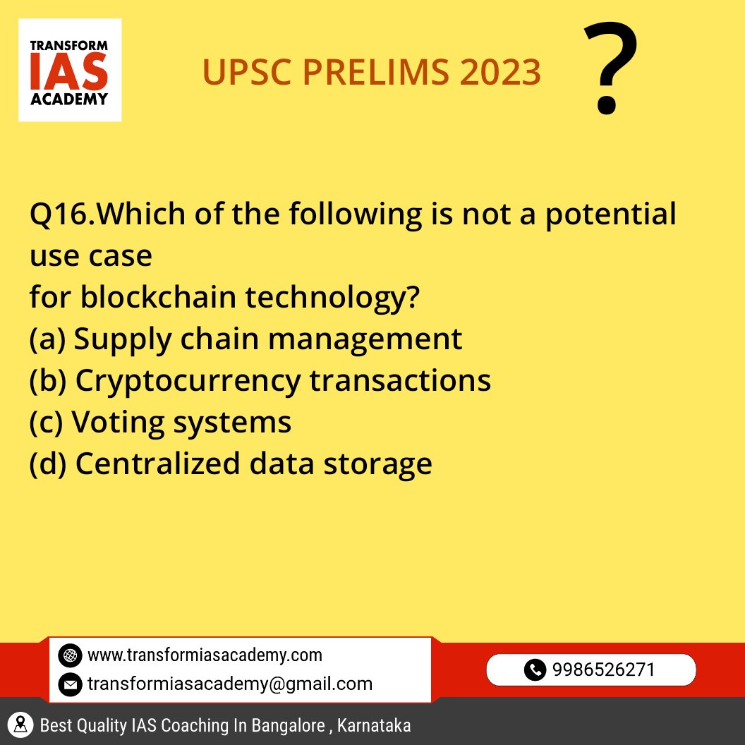 TRANSFORMIAS's tweet photo. UPSC PRELIMS 2023
Comment below the correct Answer
Follow us for Daily Important prelims Questions.
#prelims2023
#prelimsmcq
#prelimsquestions
#currentaffairs2023
#upsc2023
#IAS#UPSC
#transformiasacademy https://t.co/EvNr3VPvO6
