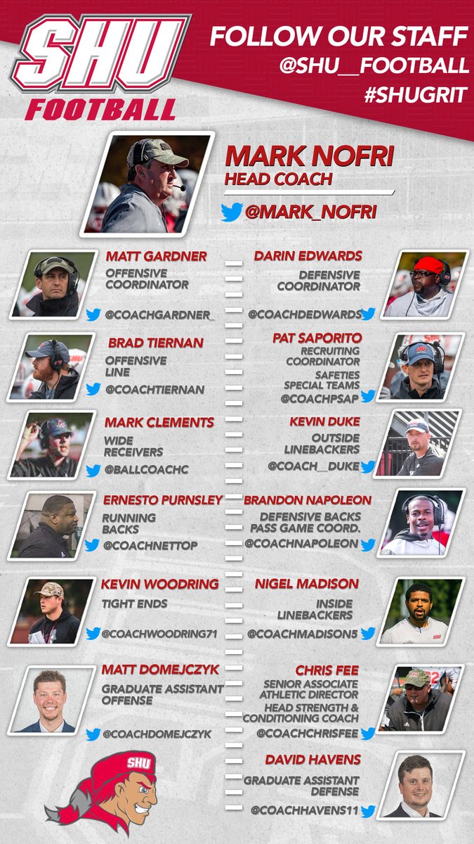 Our football coaches will be out later this spring looking for the next GREAT Pioneer!!! Give us a follow. #SHUGrit