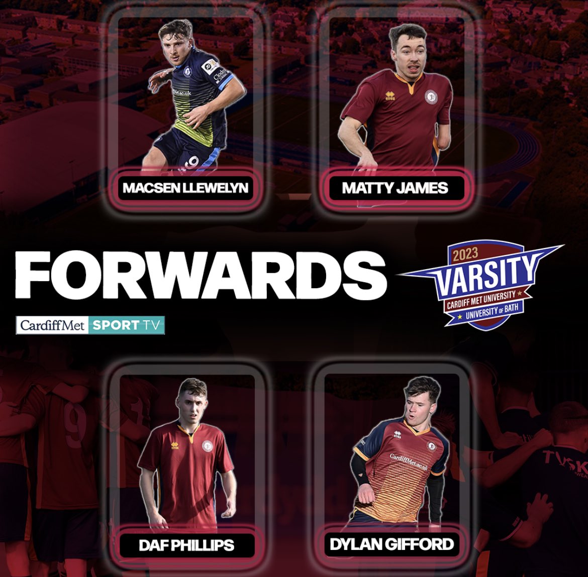 CardiffMetFC's tweet photo. 🚨VARSITY SQUAD 2023 🚨

Kick-off 3PM Wednesday 🏹 https://t.co/hwrVzE4YOU