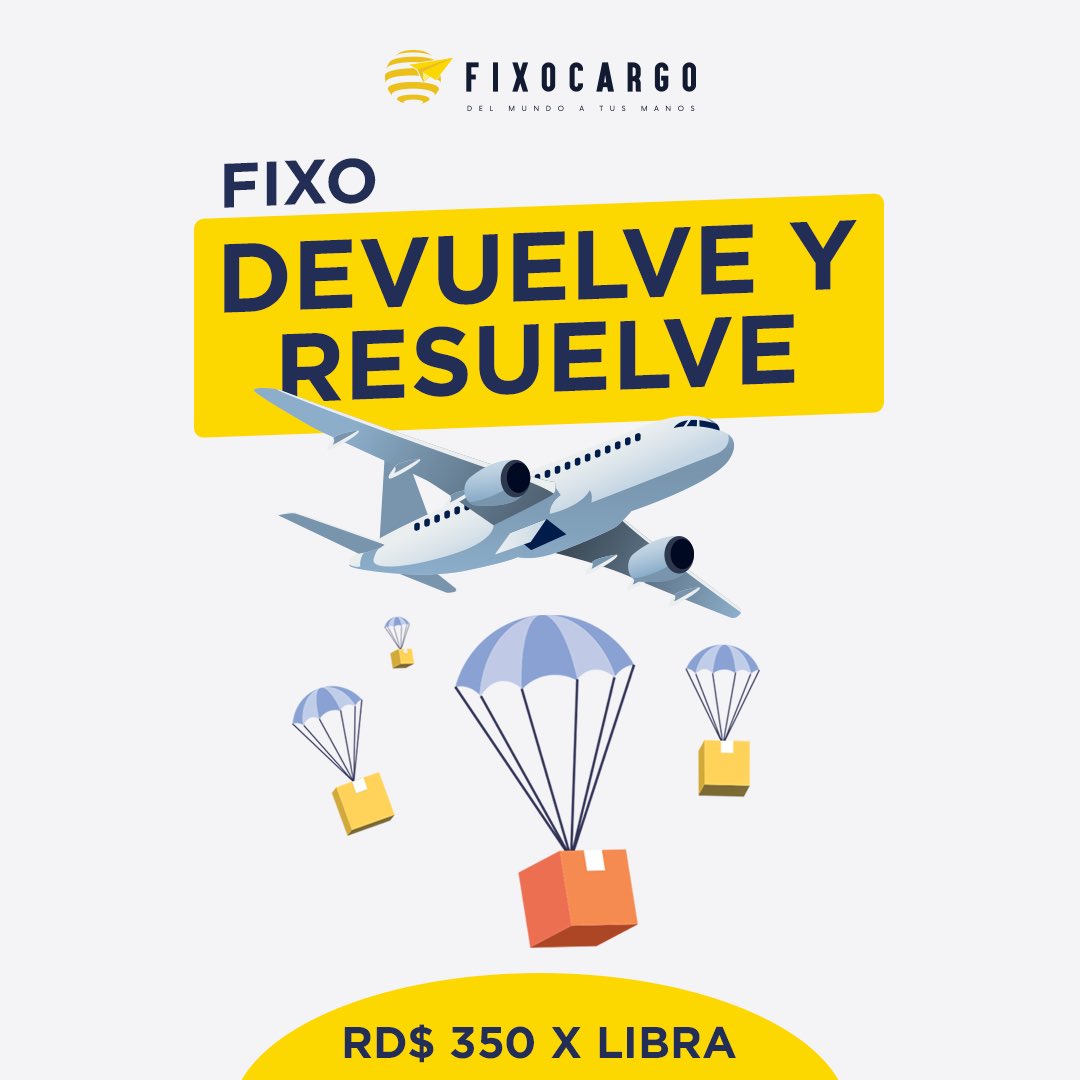 FixoCargo's tweet photo. ¿Tu paquete llegó mal?, ¿te lo probaste y no te quedó?, ¿tiene algún defecto?😣… Tú tranquilo, ¡Fixo devuelve y resuelve, enviamos todos tus paquetes de vuelta✈️ por RD$350 x LB!🤩📦
#FixoCargo #DelMundoATusManos #TuCourierFavorito https://t.co/twjXyPaWus