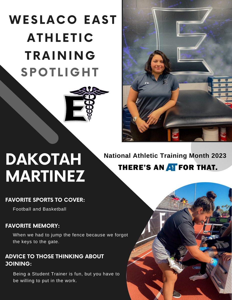 ⚪️STUDENT TRAINER SHOUTOUT!⚪️

Our sixth shoutout goes to Miss Dakotah Martinez! She's a Sophomore and she became a great help to our program this year. Thank you Dakotah, for your consistency and punctuality in all of our practices, games &amp; events! 

#NATM2023
#TheresAnATForThat