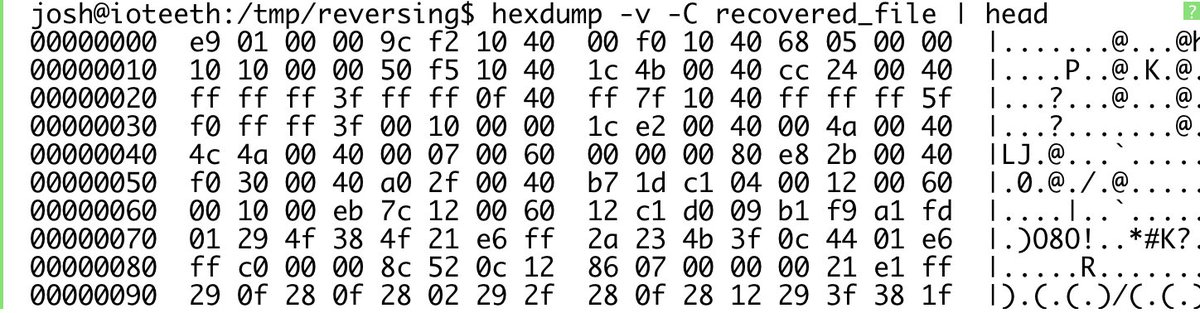 0xor0ne's tweet image. (1/2)
A few years old but still a cool series for learning bare metal firmware reverse engineering (Espressif ESP8266)
(credits @BoredPentester)
Part 1: boredpentester.com/reversing-esp8…
Part 2: boredpentester.com/reversing-esp8…
Part 3: boredpentester.com/reversing-esp8…
#espressif #esp8266 #embedded #iot