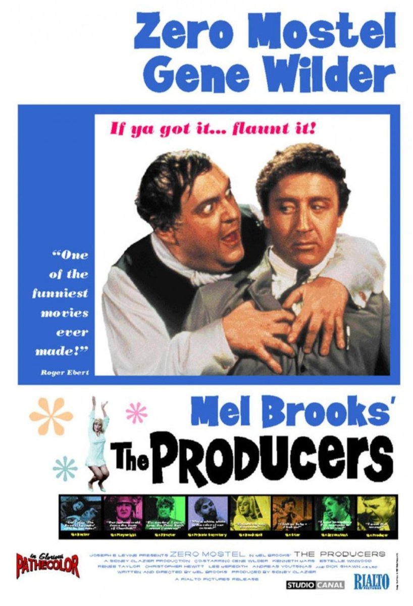 AlfonsGorina's tweet image. L'estrena de la sèrie de #HistoryOfTheWorldPartII m'ha fet venir ganes de dedicar-li un cicle a #MelBrooks Començant pel seu debut, amb la mítica i genial "Los Productores", del 1967. Amb Zero Mostel i Gene Wilder, i un senyor Oscar al millor guió per Mel Brooks.