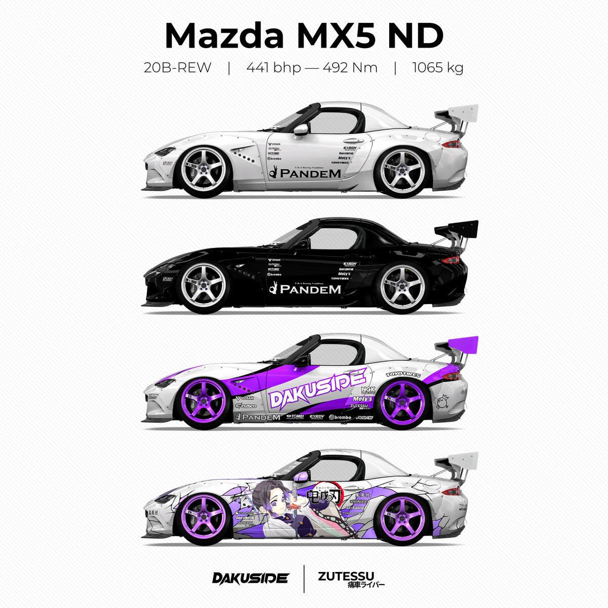 Zutessu's tweet photo. Another 4 months of hard work in 3ds, AI and PS and here is! 4 new mazda-cars, edited old cars and other minor fixes.

Car pack available at @vosanco:
https://t.co/VEzn1ulSgX https://t.co/NAA5Yh9MYo