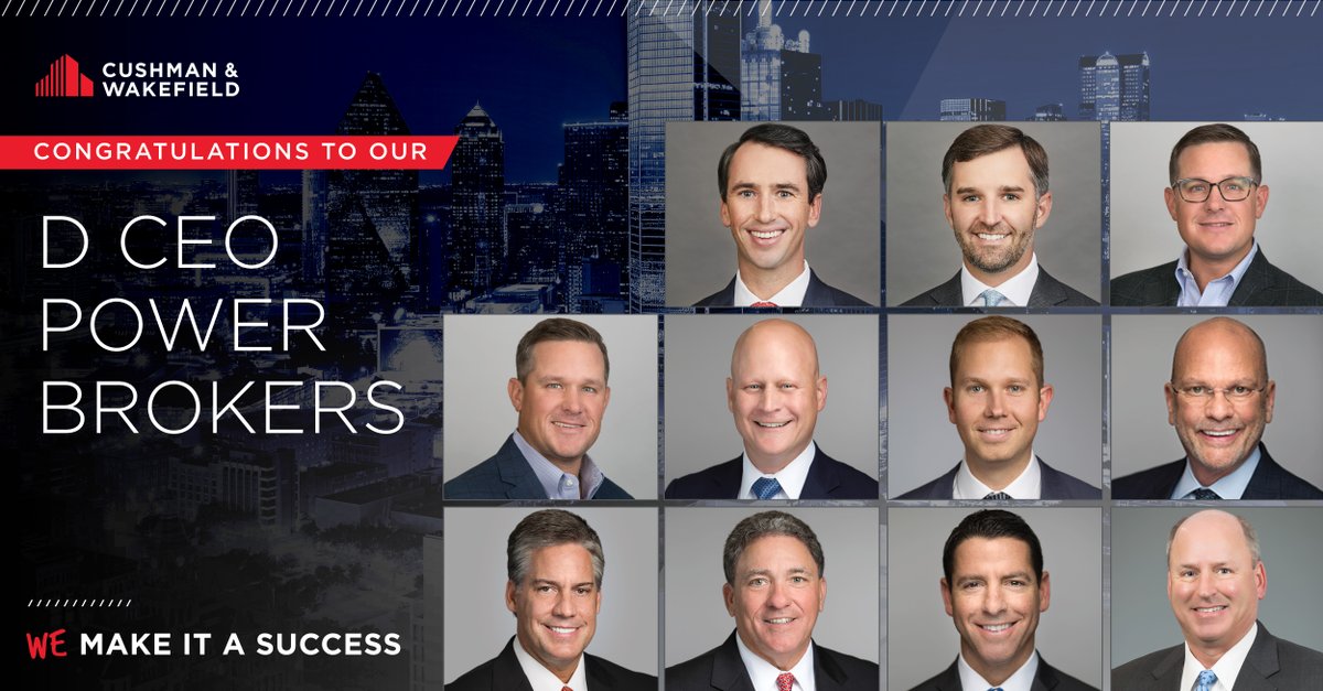 CushWakeDALLAS's tweet photo. Congratulations to Robbie Baty, Travis Boothe, Dean Collins, Mark Collins, Jud Clements, David Eseke, Greg Lance, Rodney Helm, Johnny Johnson, Matt Schendle and Chris Taylor on being named Power Brokers by @DCEOmagazine! #WhatWeMakeIt #cre https://t.co/kX3Ije2nUM
