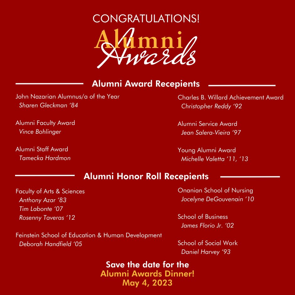 Congratulations to all of the Alumni Awards & Honor Roll Recipients! Learn more about the Alumni Awards: tinyurl.com/379eecpf
#RICEvents #alumniawards