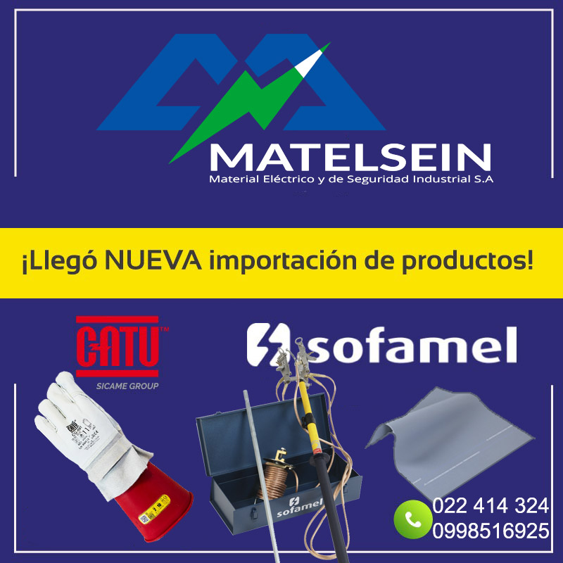 Matelsein's tweet photo. Llego nuevas importaciones
SOFAMEL: Alfombras dieléctricas en todas las clases de 1 m x 1m o de 1m x 10 metros, equipos puesta a tierra o cortocircuitos, cascos con visor para arco eléctrico.
CATU: Guantes aislantes o dieléctricos en todas las clases y tallas https://t.co/g0dSJ3qXiA