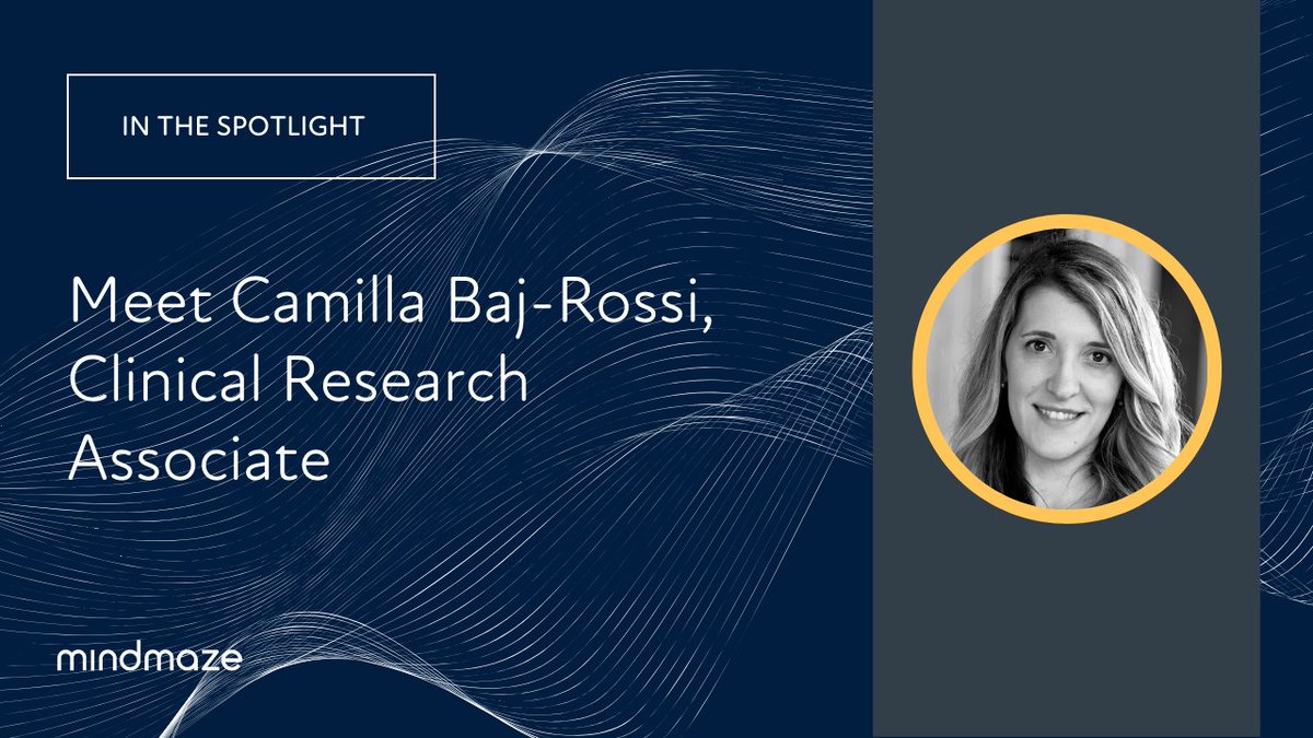 MindMazeTx's tweet image. We’re pleased to introduce to you our Spotlight, Camilla Baj-Rossi! Her role as a clinical research associate is critical to our work, as she oversees clinical trials and ensures proper data collection. Check out her interview to learn more about her: bit.ly/3TOpXTB