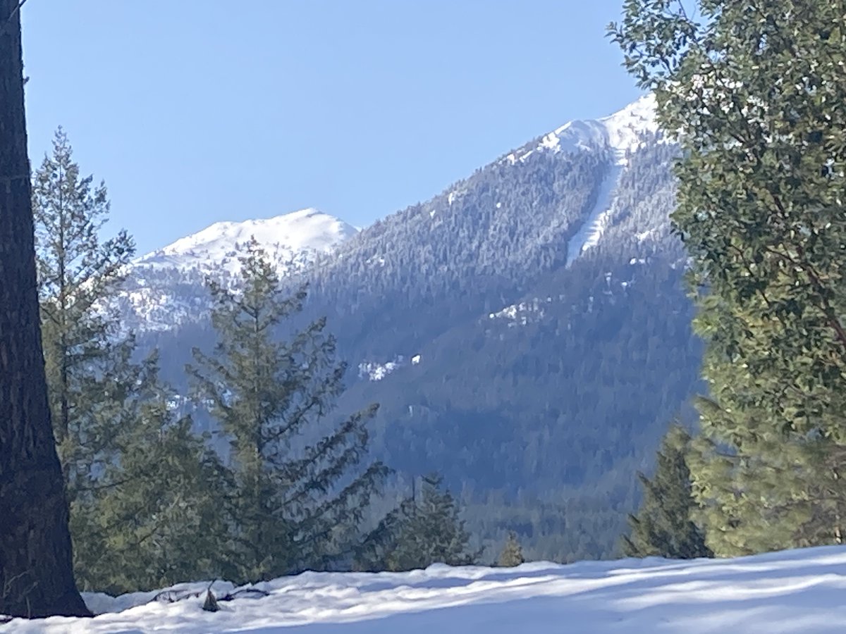 Reserves91's tweet photo. @RobMayeda Here is a picture of Red Mountain (7,478) behind Granite Peak (8,094) in the Trinity Alps after the March 9th storm.  The features on the peak were blunted.  I have never seen that before, so yes there has been good snowfall.  7-24" forecasted tonight. https://t.co/2IJiipVBCz