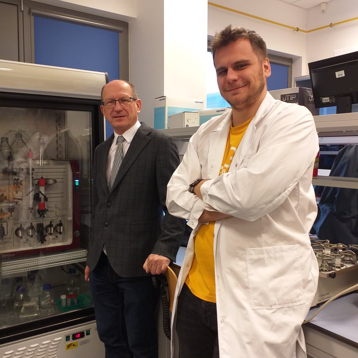 Project_INDEPTH's tweet image. Our collegueas from @DEMBresearch @UniWarszawski had the opportunity to get insight into our in-house protocols used for gene overexpression and get hands-on experience on protein purification using immobilized metal affinity chromatography on #AKTA protein purification system.