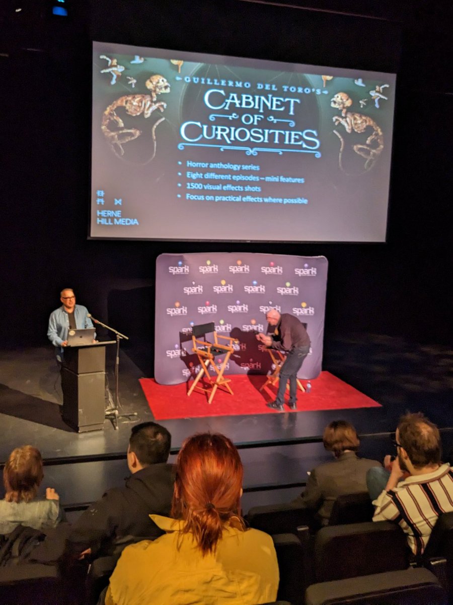 HerneHillMedia's tweet photo. SPARK FX 2023! Thank you to everyone who attended our presentation on the VFX behind @RealGDT's #CabinetOfCuriosities with Herne Hill's Founder and Creative Director, Dennis Berardi. It was an excellent time diving into our team's process with you all. #SparkFX #VFX https://t.co/1J5qCbGEEo