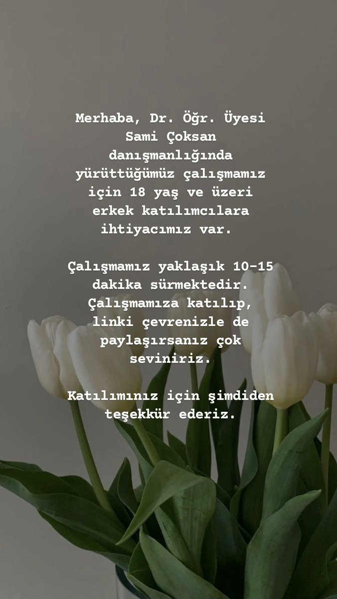 merhaba, çalışmamıza katılım sağlayıp  elden elde yayabilir miyiz  benim artık mezun olmam gerekiyo 🫠🥲
erzurumpsy.qualtrics.com/jfe/form/SV_5t…