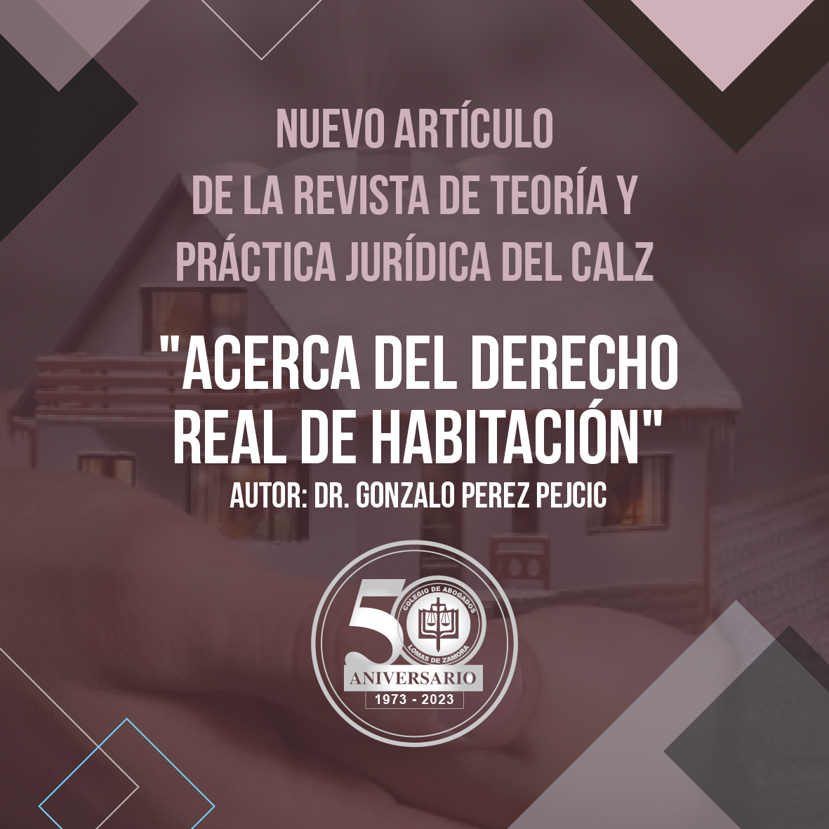 calzlomas's tweet photo. 📌Presentamos el segundo artículo del tercer volumen (2023) de la Revista de Teoría y Práctica Jurídica del CALZ, cuyo director es el Dr. Isaac Basaure Miranda.

📝"Acerca del derecho real de habitación"⬇️ https://t.co/AN0Mf7fOLO