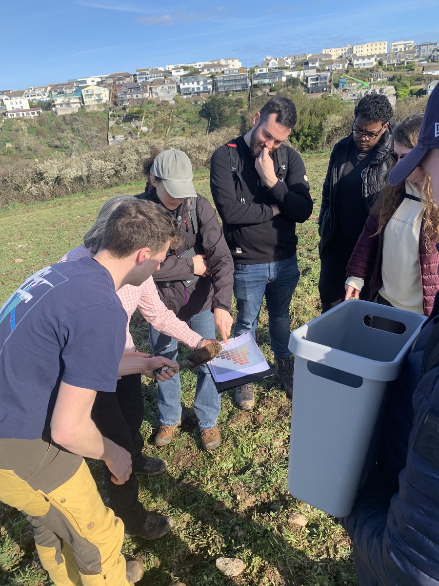 DanEvansol's tweet photo. A successful day in Cornwall for the @CENTA_NERC #SpeedPHD2023 trip! 

✅Soils collected 🧫
✅Soil slake tests complete 🧪
✅Lunch on beach ☀️
❌Cornish cream tea (is there anywhere open out of season?) ☕️ 

Thanks to @CornwallCollege for hosting us in your Newquay labs! #soil https://t.co/3UjFtK0TV5