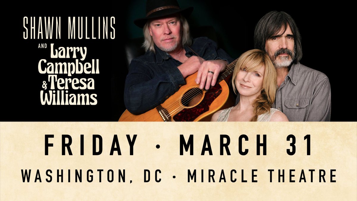 mullinsshawn's tweet photo. Hey Washington D.C. 😎 We're excited to bring the Shawn Mullins + @LarryandTeresa  co-headline tour to @TheMiracleDC this Friday night (3/31)! Expect an evening packed with hits, fan favorites, and special collaborations 🎶

Tickets -> https://t.co/Z0j0anPWjs https://t.co/8xXNjcQf4j