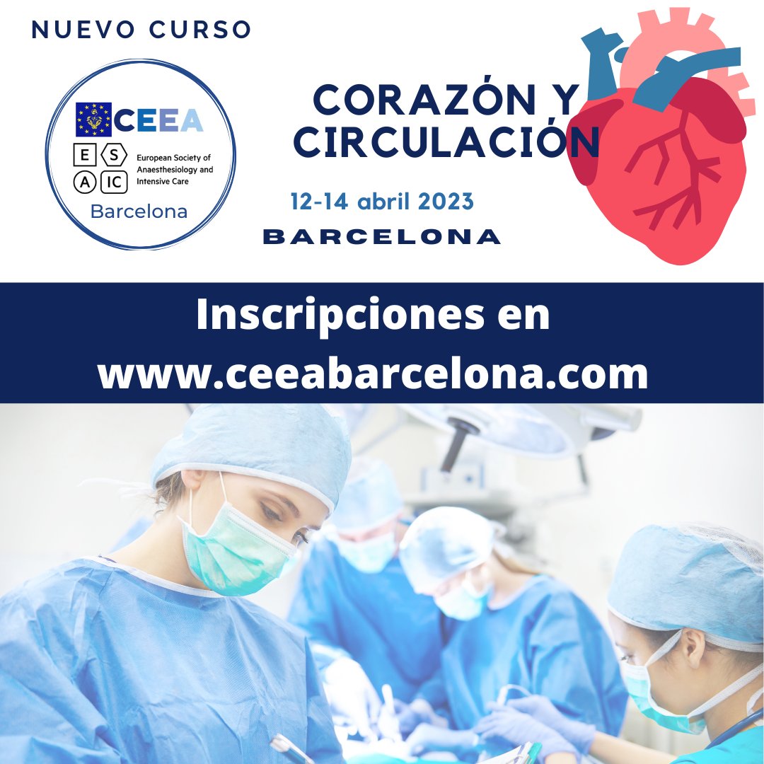 NUEVO! 📖Curso II CEEA: CORAZÓN Y CIRCULACIÓN
📅12-14 ABRIL 2023
📍 BARCELONA
INSCRIPCIONES: ceeabarcelona.com/cursos/corazon…