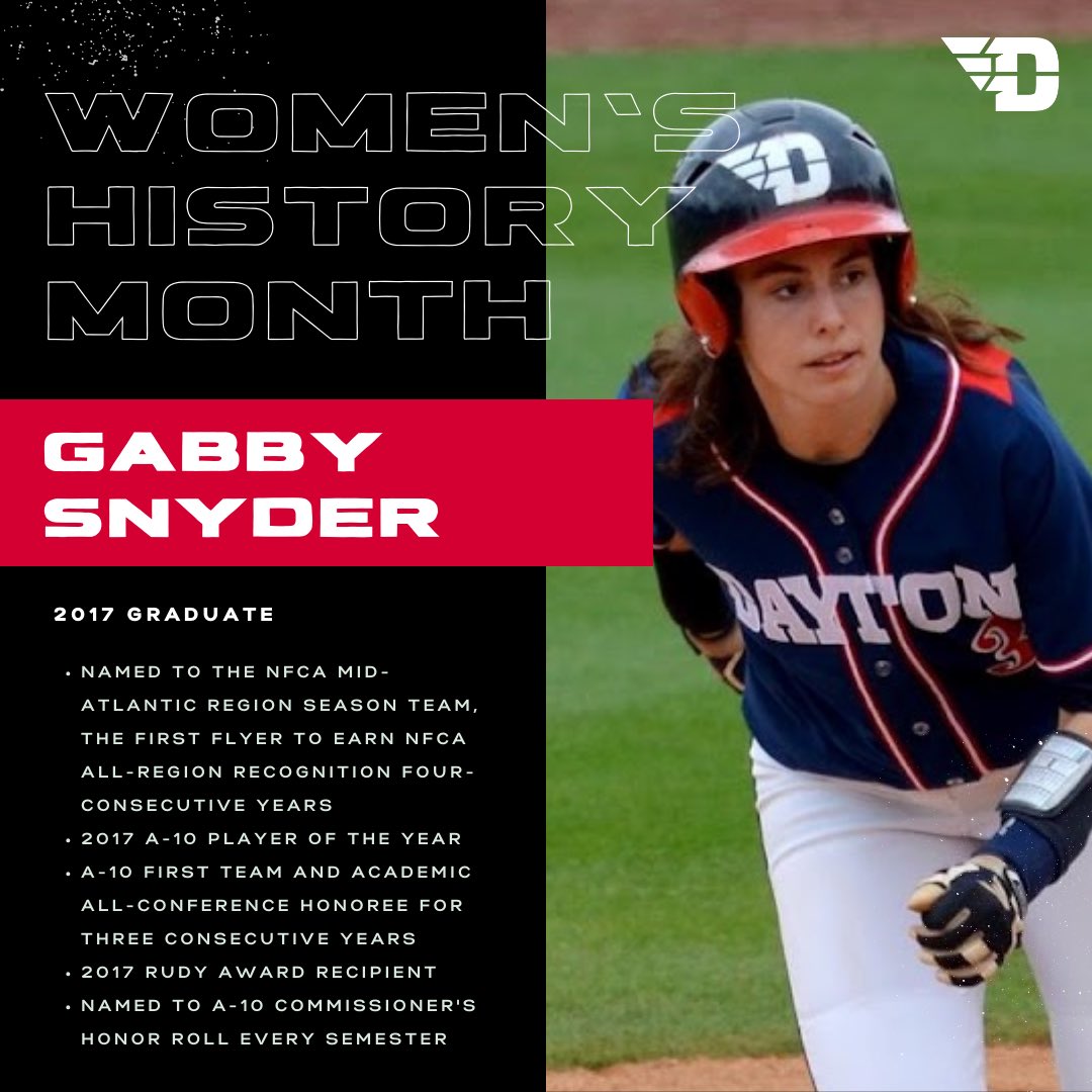 udsaac's tweet photo. In honor of Women’s History Month, we want to highlight some of our impressive alumni✈️

Take a look at the accomplishments of 2017 @FlyerSoftball graduate, Gabby Snyder. She is now working as an Emergency Medical resident in Mississippi. 
-
#UDSAAC // #WomensHistoryMonth https://t.co/NaZSvqPaYj