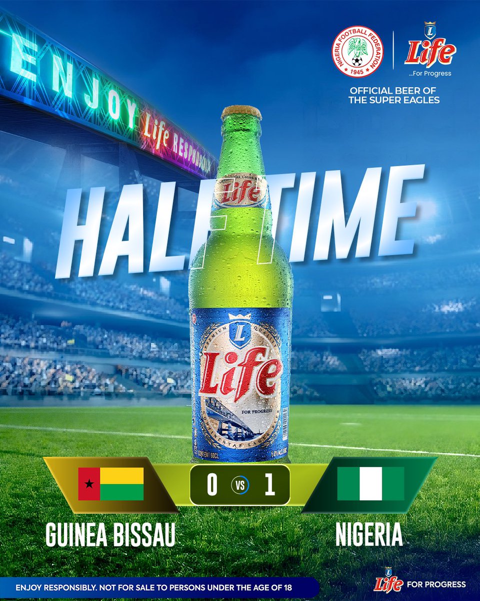 Naija no Dey carry last 🇳🇬🦅 Great first half from our boys @NGSuperEagles #PlayForProgress #TuruUgoLota