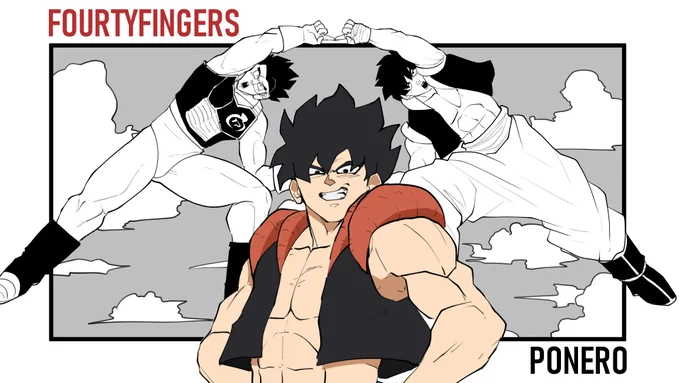 My brothers Saiyan, Hanero, and my Saiyan, Poto have fused...
MEET PONERO!!! 