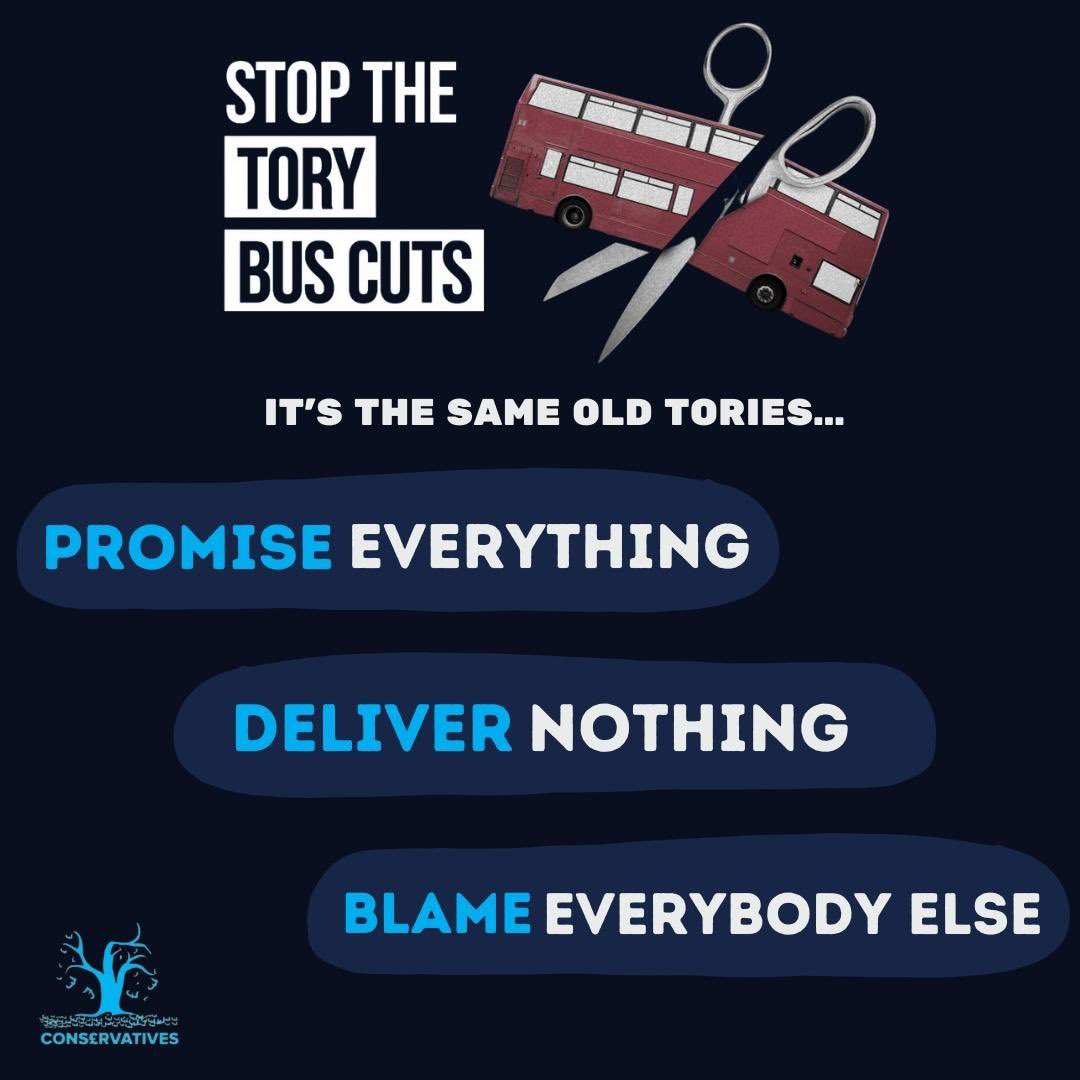 NAS_Labour's tweet photo. Last week the Tories tried to blame the recent bus cuts on a shortage of drivers.

It’s the same old Tories… https://t.co/O5Jx4b8nAh