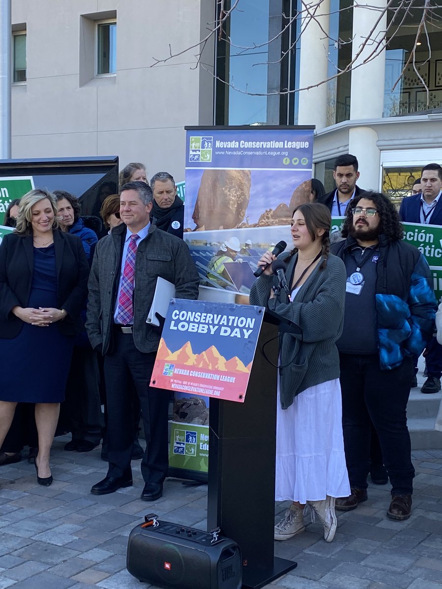 NVconservation's tweet photo. High school student, Maylyn reminds us that getting involved in #NVLeg & environmental issues matters to youth across Nevada! #CLD23 https://t.co/XTno9yPMdJ