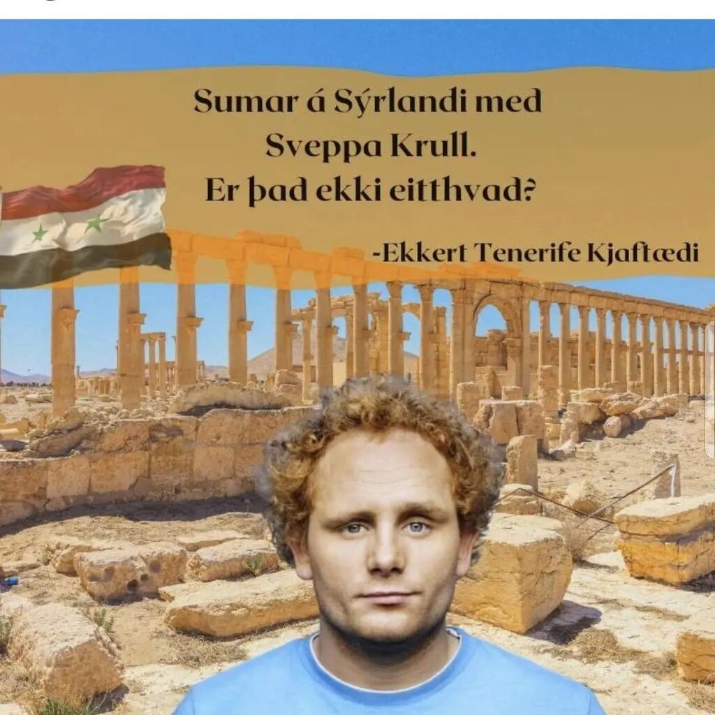 Crazy_Puffin_'s tweet photo. The one and only Sveppi Krull er að koma með okkur til Sýrlands í Júlí.
9-dagar, bilað stuð, nóg af hummus og arabísku kaffi.

Takmarkaður sætafjöldi í boði.
Linkur í bio https://t.co/eKhjLxHIKZ https://t.co/lX2AJVFEtN