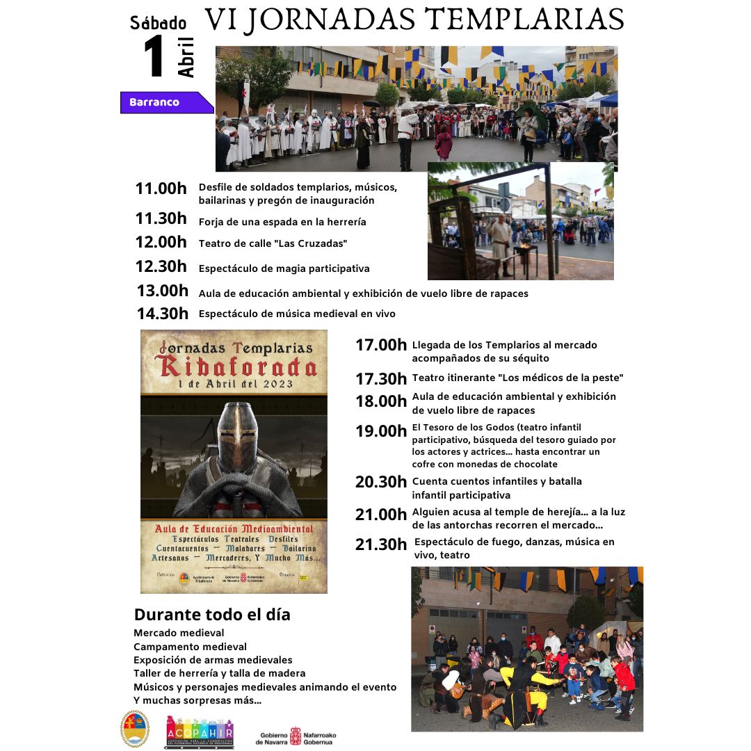 ribaforada's tweet photo. Este sábado 1 de abril Ribaforada volverá al pasado con la celebración de las VI Jornadas Templarias.
#culturaribaforada 
#culturaribaforada https://t.co/yOtZh11zJB