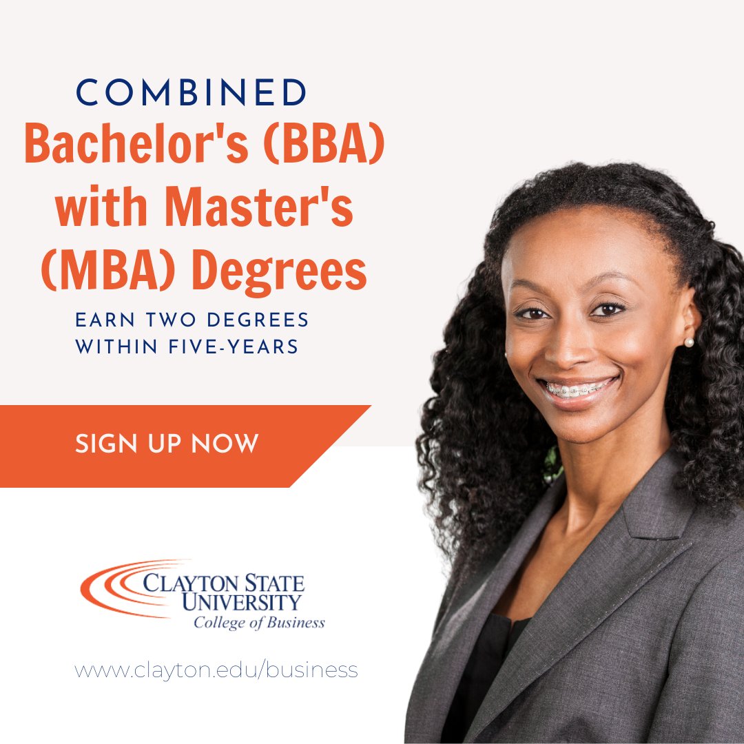 Did you know...<a href="/ClaytonState/">Clayton State</a> students can earn both a Bachelors Degree AND MBA in as little as 5 years? Stay way ahead of the curve with our unique 4+1 program!  ***Apply for free through March 31st!!!  Learn more at clayton.edu/business or contact us for more info
