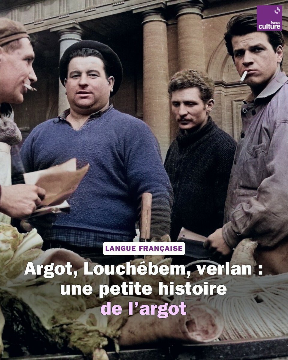 franceculture's tweet photo. En français, il y a un argot de la casse et des ferrailleurs, de la police, de l'école Polytechnique, du camelot, de la brocante... Petite histoire de cette langue qui se joue des conventions.
➡️ https://t.co/zh35Bq6XKs https://t.co/dCJIMfWYGr