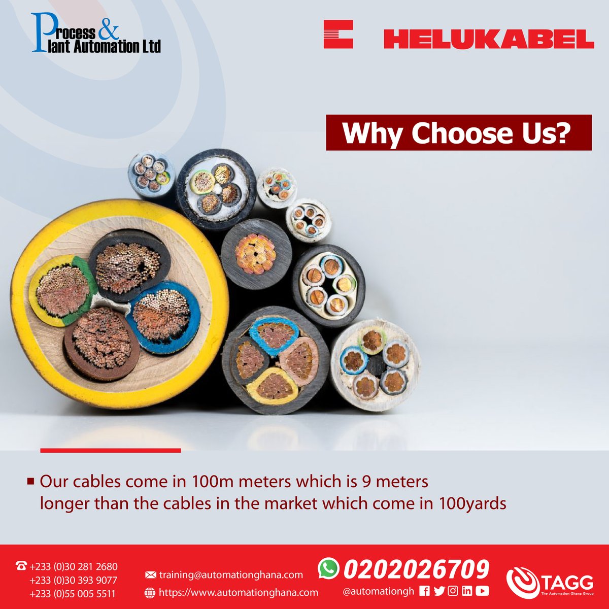 automationgh's tweet image. With Helukabel 100m means 100 meters not yards. Get accurate cable length from us from all your purchases.
#helukabel #smartsolution #automationsolutions