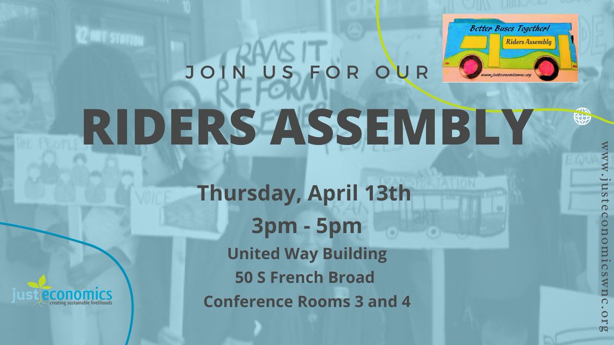 Do you ride Asheville transit? WE WANT HEAR FROM YOU! Mark your calendars and join us on April 13th for our Riders' Assembly. Share your voice and join us in making Better Buses Together! #asheville #transit #ashevilleridestransit #shareyourvoice #bus #busriders #bethechange