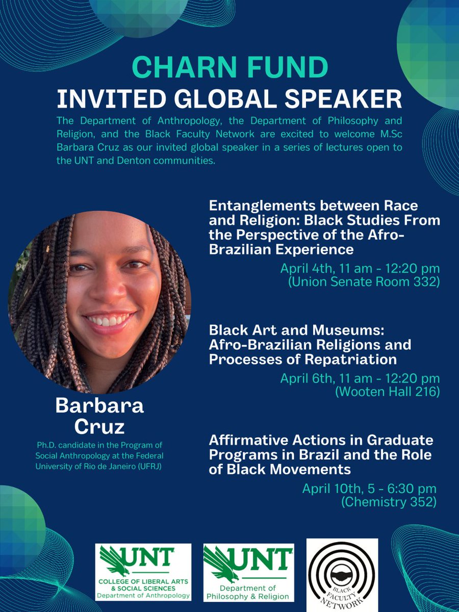 Come watch a series of lectures given by M.Sc Barbara Cruz! Lectures are on April 4th, 6th, and 8th!