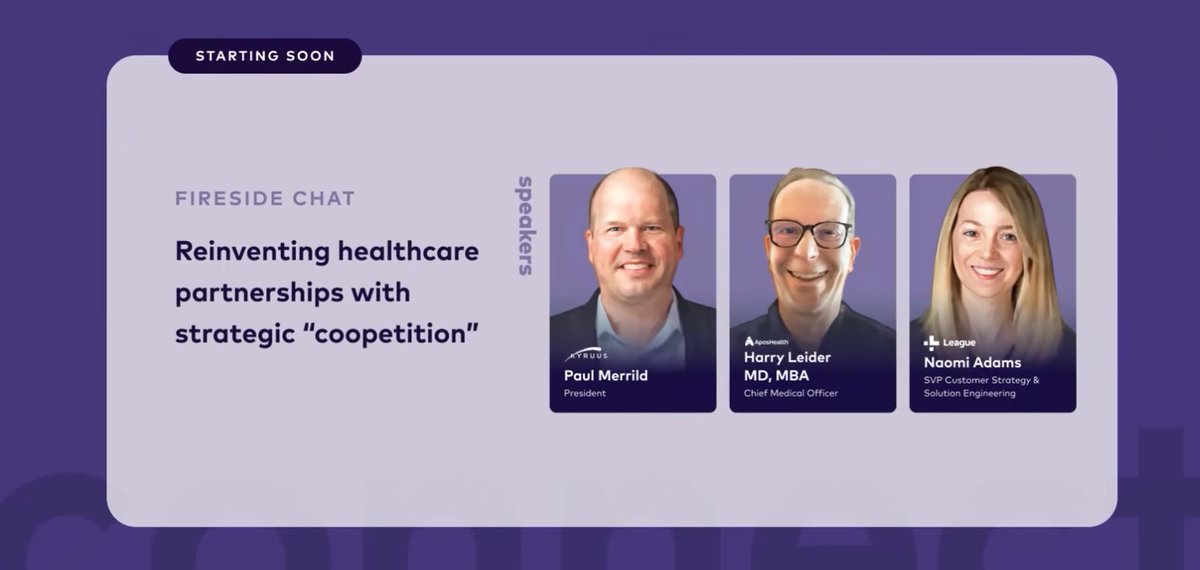 HealthSparq's tweet photo. Partnerships in #healthcare are increasing in velocity and frequency to help close core competency gaps. This session from the recent @JoinLeague conference discusses how #digitalhealth players can work together to unlock deeper consumer engagement: https://t.co/gsK4RaZrBL https://t.co/PIjQjYmP5n