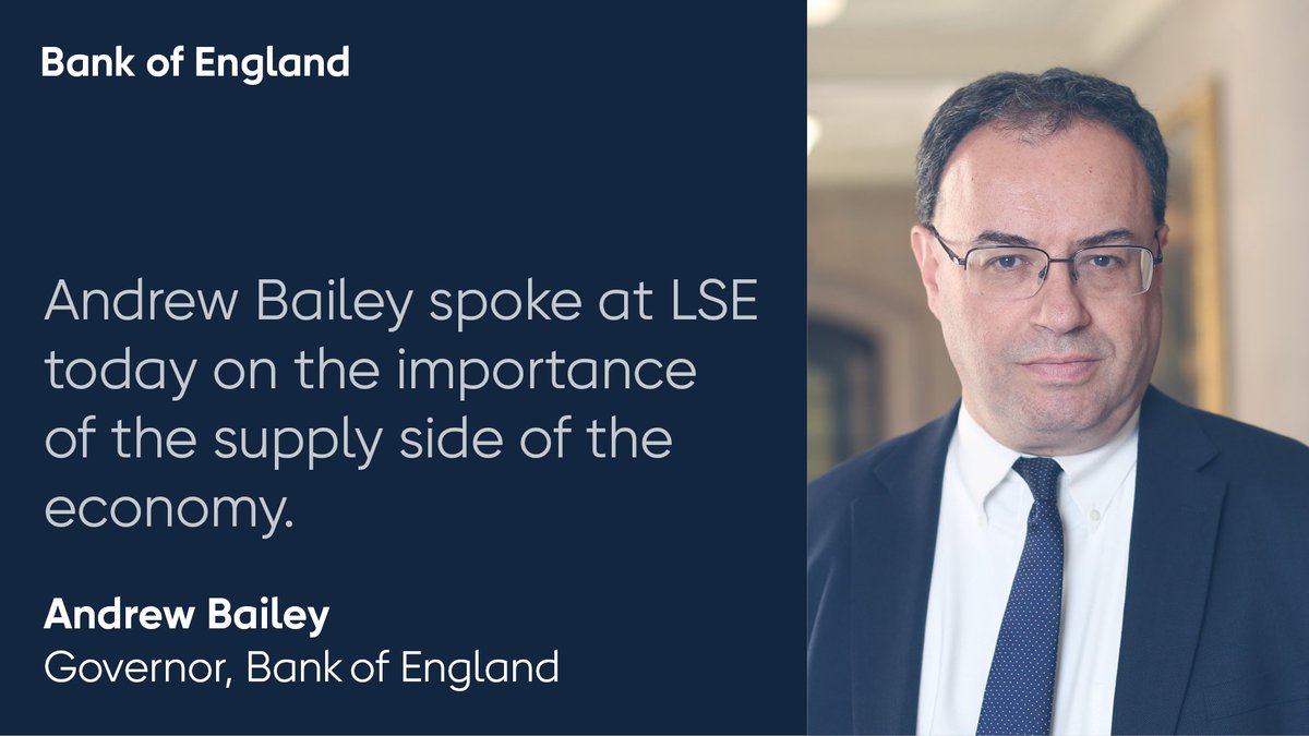 "What actually happens in the economy – to economic activity and inflation – will be determined by demand and supply. Economic life plays out at the intersection between them, in an economic equilibrium." b-o-e.uk/3LYXTuW <a href="/LSEnews/">LSE</a>
