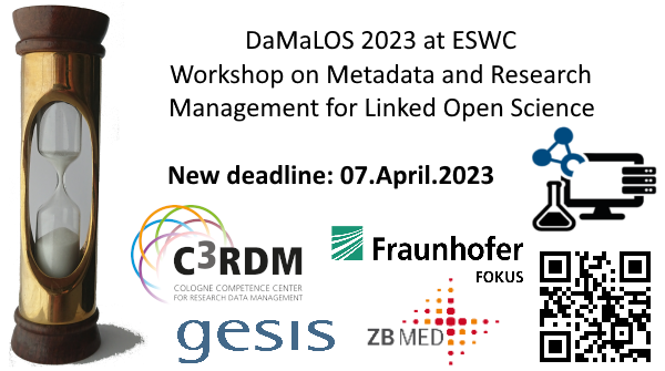 lj_garcia's tweet photo. You ask, we listen
#DaMaLOS2023 deadline extended to 07.April.2023
ℹ️ Info at https://t.co/tNwqdUHHtR

#LinkedOpenScience #OpenScience #Metadata #FAIR @researchobject #ResearchMetrics #RSE #Reproducibility

@eswc_conf @ZB_MED @fraunhoferfokus @UniCologne @gesis_org https://t.co/kMVQ3gubeB