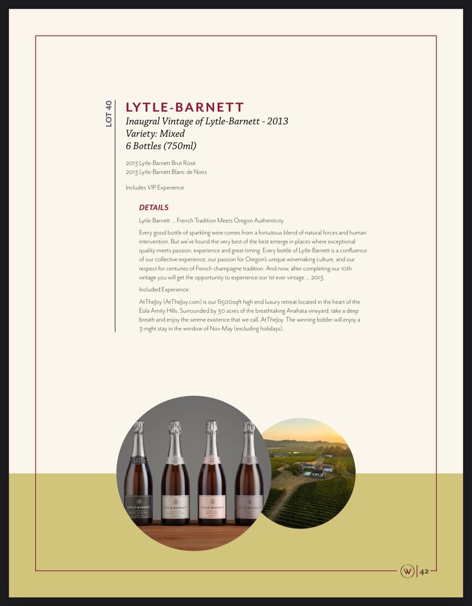 We are excited to be a featured winery in the Willamette Valley Collectors’ Auction from March 28 - April 6! Don’t miss your chance to win 6 bottles of our inaugural 2013 vintage of Lytle-Barnett as well as 3 night stay at our hospitality retreat <a href="/AtTheJoy/">AtTheJoy</a>.

Link in bio! 🔗