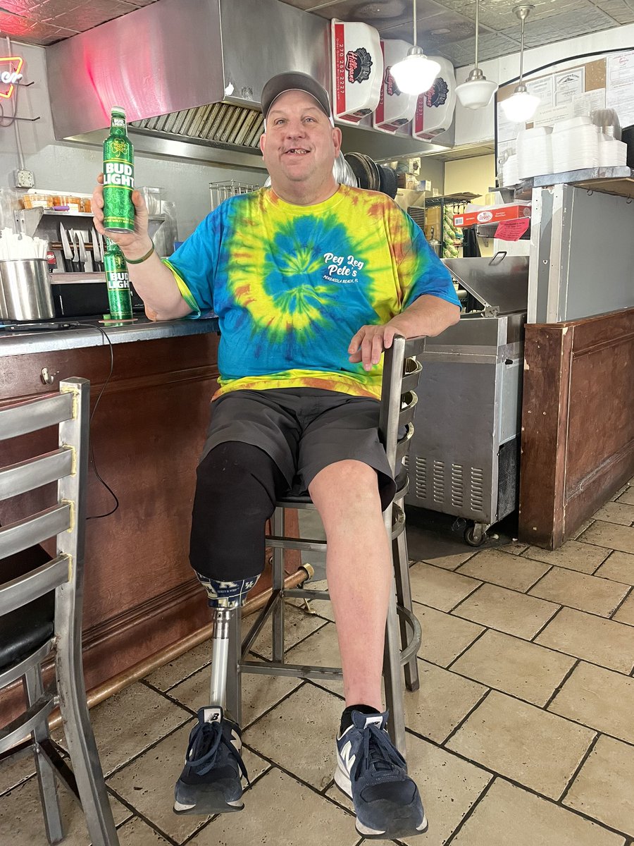 My frend went to florda brot me shirt back from peg leg pete to match my pegleg