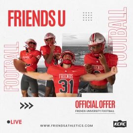Excited to announce my first official offer from Friends University!❤️❤️
⁦@josh_homolka⁩ ⁦@CoachHooperFU⁩